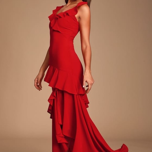 Lulus Dresses & Skirts - NWT LuLu’s Calle Red Ruffled Sleeveless Maxi Dress